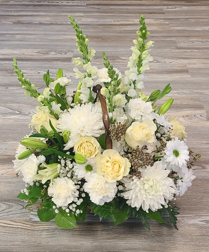 All White Basket  from Anthony's Florist in Laurel, MS