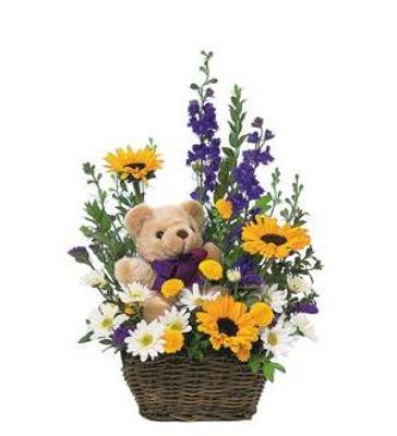 Bear and Blooms from Anthony's Florist in Laurel, MS