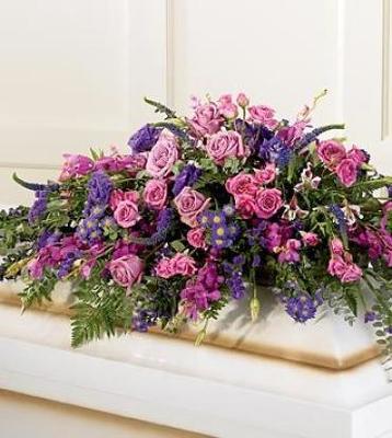 Pink & Purple Expression Casket from Anthony's Florist in Laurel, MS