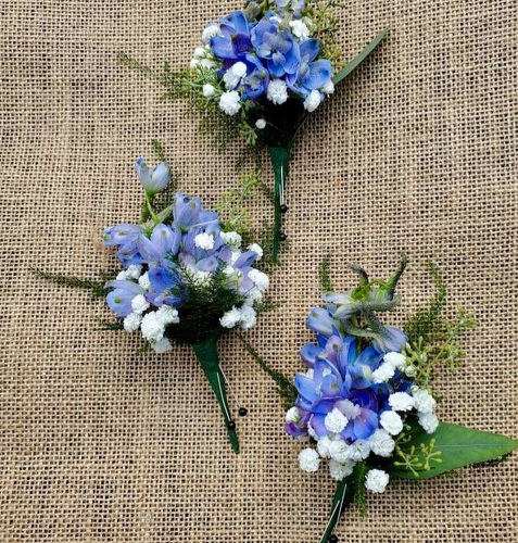 Light Blue Delphinium Boutonniere from Anthony's Florist in Laurel, MS